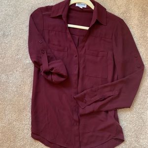 Express Slim Fit Portofino convertible blouse